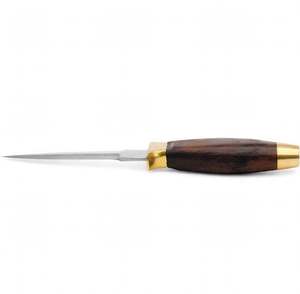 มีดงานฝีมือทำจากเหล็กกล้าไร้สนิม ด้ามไม้พะยูง พร้อมปลอกมีดทองเหลือง - Product Image 3