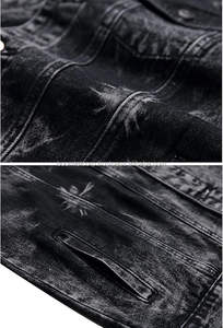 Blouson en jean tendance pour homme, coupe-vent et respirant, col montant, style déchiré, haute qualité - Boomlet Corporation - Product Image 5