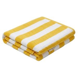 Toalla de Baño de Algodón a Rayas Blancas y Amarillas de Lujo, Ultra Suave, Altamente Absorbente, de Secado Rápido, Calidad de Hotel y Spa, Grande, Moderna, Náutica - Product Image 1