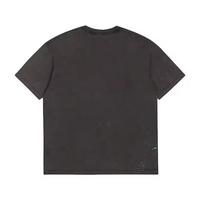 T-shirt en coton doux délavé à l'acide pour hommes, coupe oversize, avec broderie appliquée – Vente en gros