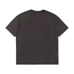 Camiseta de Algodón Suave al por Mayor, Camiseta con Efecto Desgastado, Camiseta Oversize para Hombre con Apliques Bordados - Product Image 4