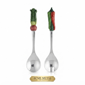 Vegetable Design Stainless Steel Silverware Salad <b>Server</b> For Kitchenware Household And Theme Party Supply - Product Image 1
