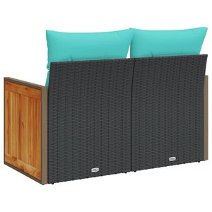 Canapé de jardin modulaire 2 places en polyrotin noir - Product Image 6