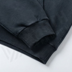 Sudadera con capucha oversize para hombre, estilo vintage, con lavado ácido, de felpa francesa gruesa, con cremallera, teñido liso, para invierno, estilo urbano, color personalizado - Product Image 6
