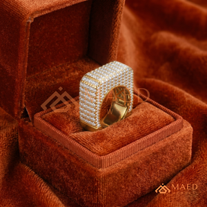 18K Gold Plated Baguette Stone Square <b>Ring</b> | <b>Iced</b> Out Geometric Signet Band | Hip Hop Fashion Jewellery for Men & Women - Product Image 4