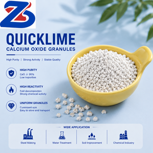 Granulés d'oxyde de calcium industriel (Chaux vive CaO) pour matières premières céramiques et production en four - Product Image 1