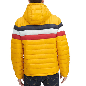 Chaquetas acolchadas para hombre de tela de poliéster y nailon a bajo precio, con capucha y cremallera, cosidas a máquina. - Product Image 2