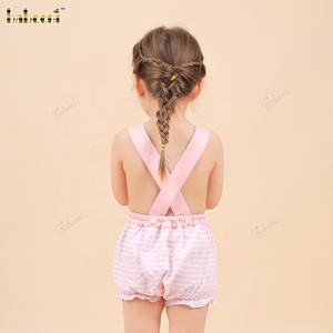 OEM ODM - Mono de Verano de Manga Corta con Botones a Presión, Color Rosa Burbuja, Apliques Blancos, Tejido de Punto de Algodón para Bebés, Certificado OEKO-TEX - Product Image 6