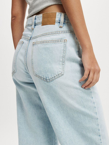 Jean large décontracté en coton bleu pour femme 2026 – Respirant, durable, délavage vintage, prix raisonnable, grandes tailles - Product Image 5