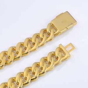 Luxury Yellow Gold Iced Out Cuban Link Hip Hop Chain <b>Statement</b> <b>Necklace</b> for Men Women Premium Fashion Jewelry Style - Product Image 2