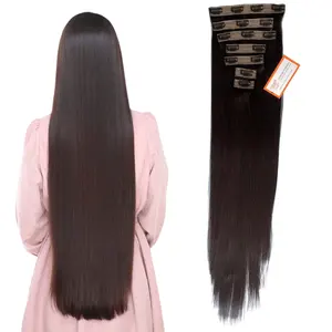 Discount 3% Best Selling Clip in Hair Extensions 100% Human Hair Thick and Healthy End Cuticle Aligned Hair