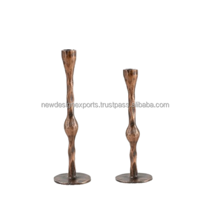 Artisanal Hand-<b>Hammered</b> Taper <b>Holder</b> – Antiqued Copper Finish Aluminum Sculpture - Product Image 4