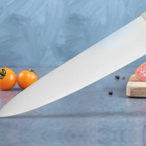 Cuchillo de Cocina Profesional para Carnicero, Hoja Larga y Puntiaguda Plateada, Mango Blanco, Herramienta para Cortar y Rebanar Carne, Preparación de Alimentos - Product Image 3