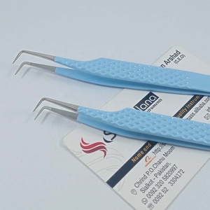 Pinzas para Extensión de Pestañas de Acero Inoxidable con Punta en Pico/Fibra Azul de 90 Grados SL-148 Antiestáticas de Precisión Duraderas SEVETLANA - Product Image 2