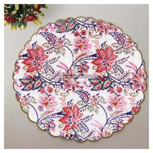 Handmade Printed Modern <b>Round</b> <b>Table</b> Napkin 100% Cotton Unique Design for Airplane, Hotels and Home Use EN119 - Product Image 1