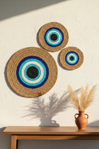 Estante de Pared Redondo de Yute Tejido a Mano, Ecológico y Sostenible, Estilo Art Deco, Decoración Rústica para Interiores Modernos - Product Image 6