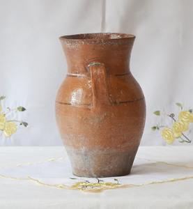 Vase en terre cuite vintage, grand pot rustique antique pour extérieur, poterie Wabi Sabi, pot de fleurs, décoration de ferme, décoration intérieure - Product Image 3