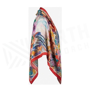 Women's Long Floral Printed <b>Silk</b> <b>Scarf</b> Elegant Multi-Functional Fashion Accessory All Seasons - Product Image 4