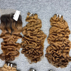 Cheveux bouclés birmans naturels ondulés Hairvietnam – Qualité supérieure, ondulations profondes, super ondulations, lisses naturels, blonds - Product Image 4