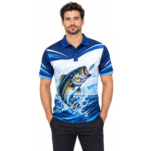 Camiseta Polo de Pesca para Hombre 2026, Manga Corta, Estampado de Peces Azules, Secado Rápido, UPF 50, Ropa para Exteriores, Gran Venta - Product Image 4