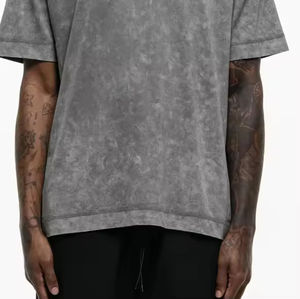 Camiseta Oversize de Algodón 100% para Hombre, Estilo Casual Urbano, de Secado Rápido, con Parches Desgastados, Manga Corta, Corte Relajado y Ajustado, Colección 2026 - Product Image 3