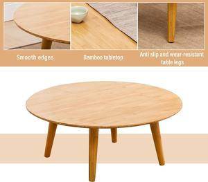 Modern Luxury Solid <b>Wood</b> <b>Round</b> <b>Coffee</b> <b>Table</b> Wide Circular Top and Sturdy Splayed Legs for Living Room Apartment Bedroom - Product Image 4
