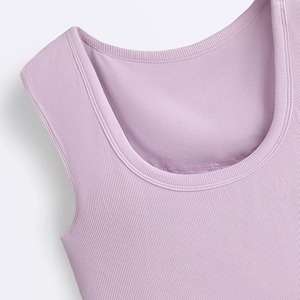 Débardeur Femme Style Urbain Couleur Unie Sans Bretelles en Spandex/Coton Respirant Séchage Rapide Décontracté Écologique - Product Image 5