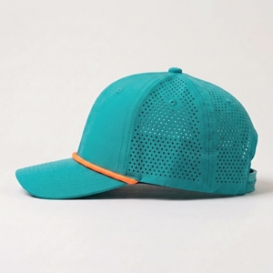 Breathable Mesh Baseball Cap Adjustable Snapback <b>Hat</b> Teal Athletic Crusher Cap for Sports Outdoor Wear - Product Image 2