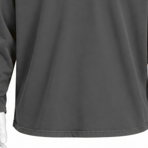 T-shirt à manches longues gris anthracite en coton épais, coupe oversize à épaules tombantes, délavage vintage, unisexe, style streetwear - Product Image 6