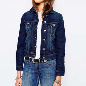 Turn Down Collar Chest Pocket Casual Outerwear <b>Womens</b> Vintage Washed Denim Jacket Long Sleeve Button Front Jean <b>Coat</b> - Product Image 5