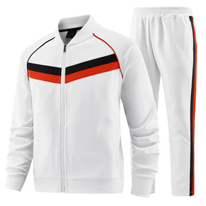 <b>Blank</b> 500 GSM 100% Cotton Fleece Sweatsuits Zipper and Sweatpants Tracksuit for Man Solid Colors Customized Design Tracksuit - Product Image 1