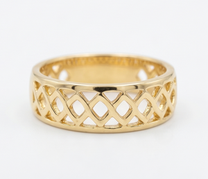 DIVYORO MODERN LINK GOLD RING สำหรับผู้หญิง ชุบทอง 22K สไตล์คลาสสิก - Product Image 1