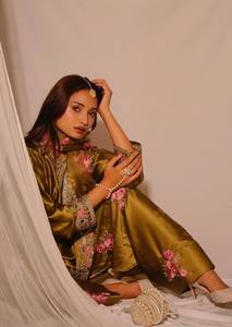 New Designer Party Wear Salwar Kameez with Farshi Heavy Japan Satin <b>Material</b> <b>Embroidery</b> Quick Dry Modern Style All Seasons - Product Image 6
