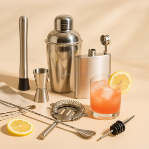 Premium Stainless Steel Mixology Set | Cocktail Shaker Bar Tool Kit for Whiskey & <b>Wine</b> Bars - Product Image 6