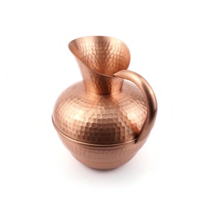 Carafe à eau en cuivre de forme ronde, style classique, finition lisse, prix d'usine en gros - Product Image 3