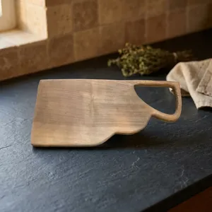 Planche à découper en bois d'acacia avec poignée, planche à découper en bois pour la cuisine, pour couper le pain, le fromage, la viande, les légumes, planche de service - Product Image 6
