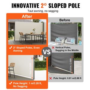 Tenda Laterale Retrattile in Alluminio 63FT X 236FT, Schermo Privacy per Esterni Impermeabile in Poliestere 280g, Vela in PC per Patio e Spazi Esterni - Product Image 3