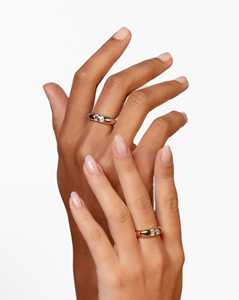 Toi Et Moi <b>Emerald</b> Pear Wedding Bands 14k Solid Gold Cloud Two Stone Puffy Dome Stackable Wide <b>Rings</b> Lab Grown Diamond Wholesale - Product Image 4