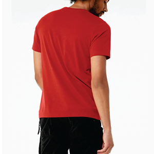 เสื้อยืดผู้ชายสีดำผ้าฝ้ายเรียบ แขนสั้น คอกลม ทรงปกติ สวมใส่สบาย - Product Image 4