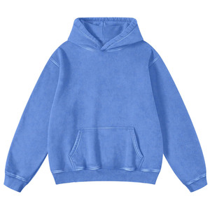 Sudadera con capucha de secado rápido, peso pesado, estilo jogger, lavado ácido, de mezcla de algodón, lisa, tallas grandes para hombre - Product Image 2