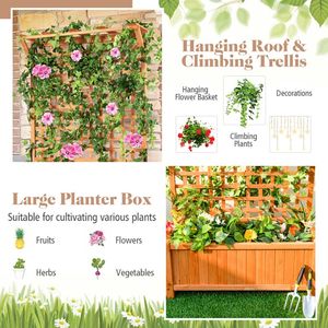 Jardinera Elevada con Enrejado y Techo Colgante para Cercas, Enrejados y Puertas - Product Image 6