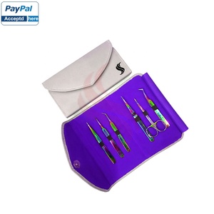 Hot Selling Professional Eyelash Extension Tweezers <b>Kit</b> Customized Logo and Branding Stainless Steel with Pointed Tip - Product Image 5