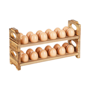Rotating Pine Wooden <b>Egg</b> Holder 5-Tier Space Saving <b>Egg</b> <b>Storage</b> Rack 30 <b>Eggs</b> Capacity Kitchen Countertop Organizer Shelf - Product Image 2