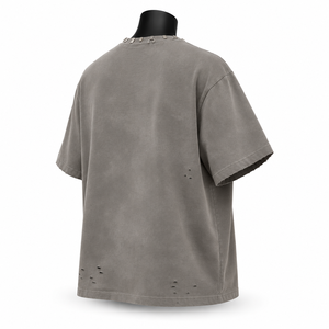 เสื้อยืดสตรีทแวร์ทรงโอเวอร์ไซส์ สไตล์วินเทจ ลุคดิสเทรส สำหรับผู้ชาย ผ้าคอตตอนหนา รุ่น Blank Factory Line 2026 - Product Image 2