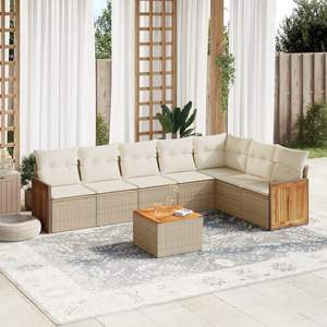 Conjunto de Sofás de Jardín en Color Beige Crema - Product Image 1