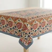 Nappe rectangulaire en coton imprimé floral classique, lavable, décoration de la maison