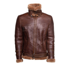 High Quality <b>Shearling</b> Leather <b>Jacket</b> Customized Logo Design Winter <b>Jacket</b> Fashion Clothing <b>Shearling</b> Leather <b>Jacket</b> <b>For</b> <b>Men</b> - Product Image 3