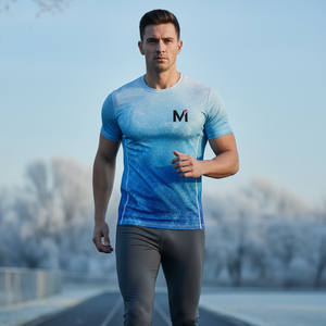 T-shirt de compression sublimé pour homme, imprimé réfléchissant, respirant, pour yoga et gym, coupe ajustée élastique, vêtement de fitness - Product Image 6