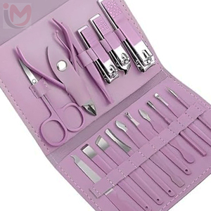 16 Piece Nail <b>Kit</b> Manicure Pedicure Set Stainless Steel Portable Grooming <b>Tools</b> <b>Bag</b> Pink Classic Style - Product Image 4