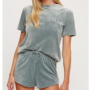 Ensemble de survêtements unisexes en velours 100 % laine respirant et personnalisable pour le jogging, le yoga et l'entraînement, avec chemise assortie, collection été, vente chaude - Product Image 1